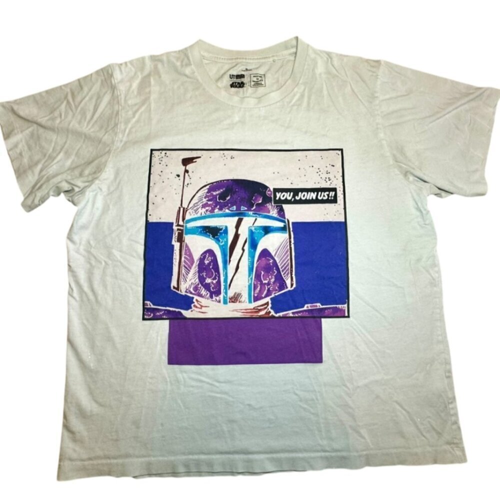 UNIQLO STAR WARS MANDALORIAN BOBA FETT YOU JOIN US T SHIRT Size XL​​​​​​